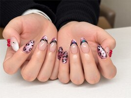 ピンクレオパードネイル