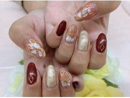 【ほり】新作☆秋のシェルネイル