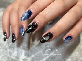 ネイビー×ブラックネイル