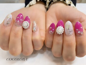 ココロバ ネイルアンドビューティーサロン(COCOLOBA)/ピンクでお任せネイル♪