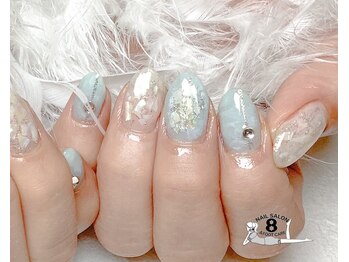 ネイルエイト 新百合ヶ丘(nail8)/シェル　梅雨ネイル