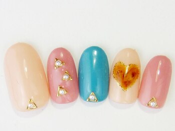 ネイルサロン ドレリッチ 大宮店(drerich)/べっ甲ハートくり抜き