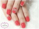 大人可愛い赤ネイル♪