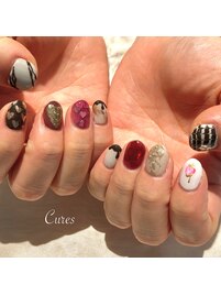 バレンタインネイル
