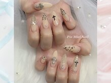 ピオミエルネイル 新宿(pio miel nail)/くすみベージュ×レオパード