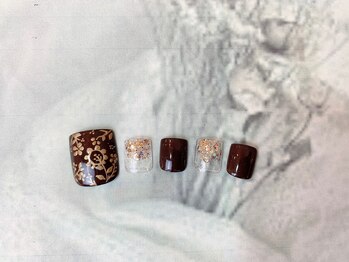 ネイルサロン&スクール ジーナ(GINA)/秋色お花ネイル