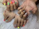 ネオンカラーハンドフット