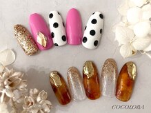 ココロバ ネイルアンドビューティーサロン(COCOLOBA)/ドット/ピンク/べっこう