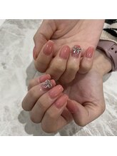 アンダーバーホワイトプラス 南海難波店(_WHITE+)/リボンネイル