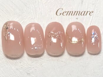 韓国風リボンネイル