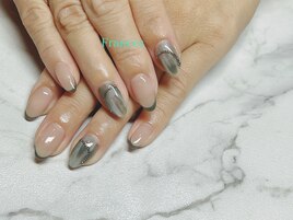 スキニーフレンチ×縦マーブル