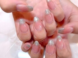 チークネイル×マグネットグラデ