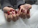 バレンタインネイル
