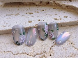 紫陽花ネイル