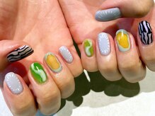 メアリー 西大寺(mary nail&eyelash)/幾何学アートネイル