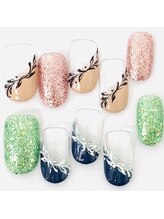 ネイルサロン クイール 小山店(NAIL SALON QUILL)/斜めフレンチ＋リーフアート