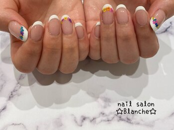 春フレンチネイル