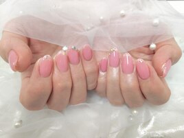 春色オーロラフレンチネイル