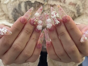ベルネイル 池袋(Belle Nail)/フラワークロムネイル