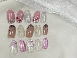 バレンタインネイル★￥7880