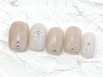 ネイルメゾン 池袋店(NAIL MAISON)/キラキラリボン¥6800