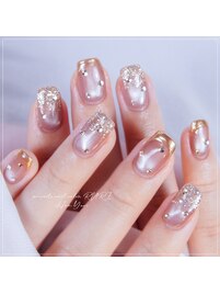 ミラーフレンチ　ラメグラ