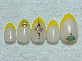 ネイルビート(NAIL BEAT)/フレンチネイル ターコイズ