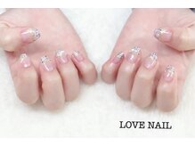 ラブネイル(LOVE NAIL)/ツィードフレンチネイル