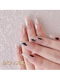 オフィス系カラーミラーネイル