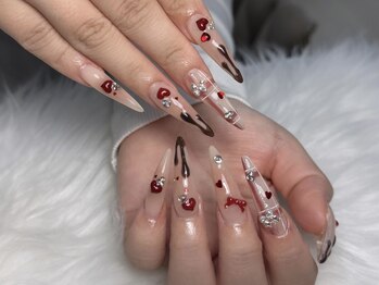 バレンタインネイル