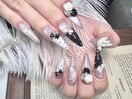 チップ長さだしガーリーネイル