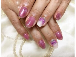 水滴紫陽花ネイル