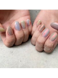 ワンカラーにオーロラミラー