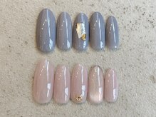 ネイルサロン ファブリック(nail salon fabric)の雰囲気(ハンド定額コース上下6900円グレーネイル/1ポイントマグネット)