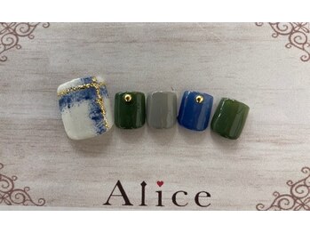 ネイルアンドアイラッシュ アリス(Alice)/フットデザイン　￥7000（税込）