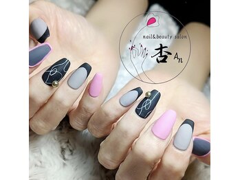 杏 滋賀南草津店/モノトーンネイル