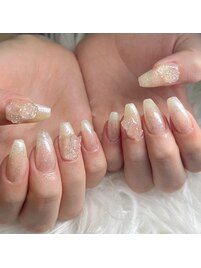 クリアがかわいい♪薔薇ネイル☆