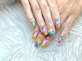 アンガット(angot.)/カラフル天然石風ネイル
