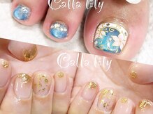カラーリリー(Calla lily)の雰囲気（ミニ爪さんもペイントもデザイン持込み歓迎です♪）