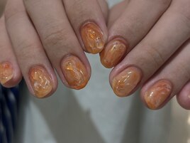 夏ネイル　錦糸町　オレンジ