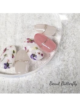 ネイルサロン スクール ビュートバタフライ 相模大野店(BEAUT BUTTERFLY)/押花ネイル