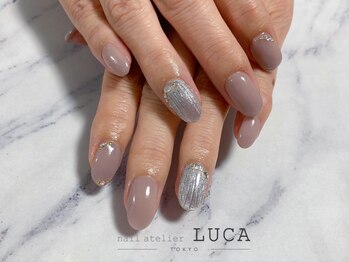 ネイルアトリエルカ(nail atelier LUCA)/M-974 シルバーバカラネイル