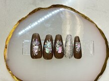 クイーンズネイル(Queeens nail)/シェルネイル　ブラックネイル