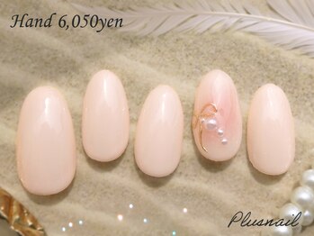 プラスネイル 北千住東口店(PLUS NAIL)/(3504)チーク×パールリボン♪
