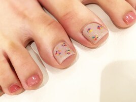 押し花フットネイル。
