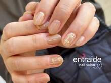 アントレッド(entraide)/冬のチェックネイル