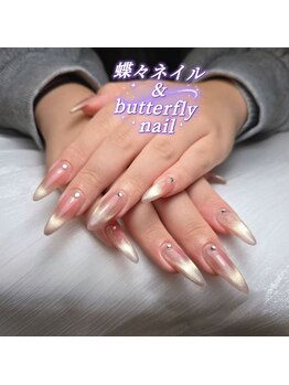 蝶々ネイル バタフライネイル(butterfly nail)/