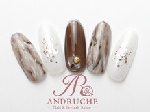 アンドルーチェ なんばパークス店(ANDRUCHE)/大理石風ネイル/クリアネイル