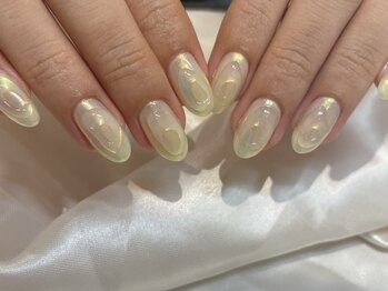 アース コアフュールボーテ 松本庄内店(EARTH coiffure beaute)/イエローオーロラネイル