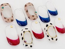ネイルサロン クイール 小山店(NAIL SALON QUILL)/フレンチ+アニマル囲み
